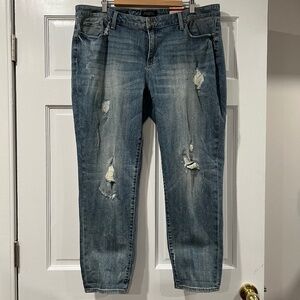 Talbots Jeans -Boyfriend Flawless Five Pocket Distressed Patchwork Size 18W NWT